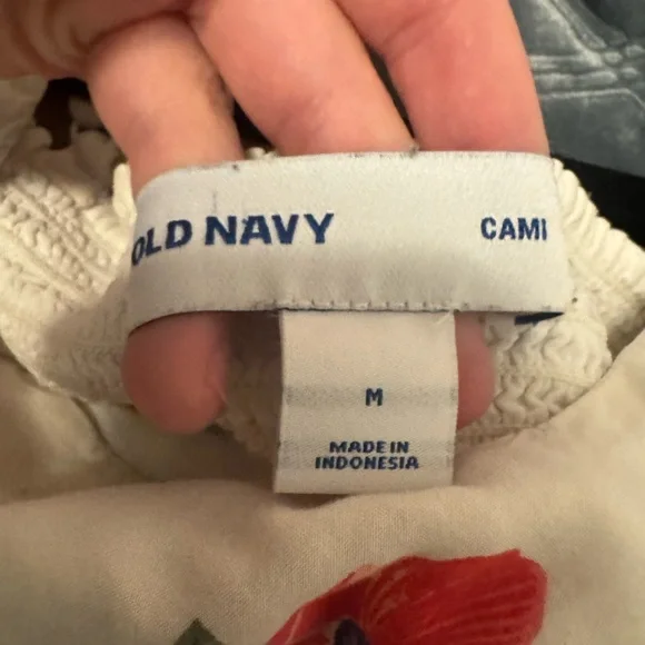 White Floral Print Dress with Spaghetti Straps Cami Medium - Picture 3 of 4